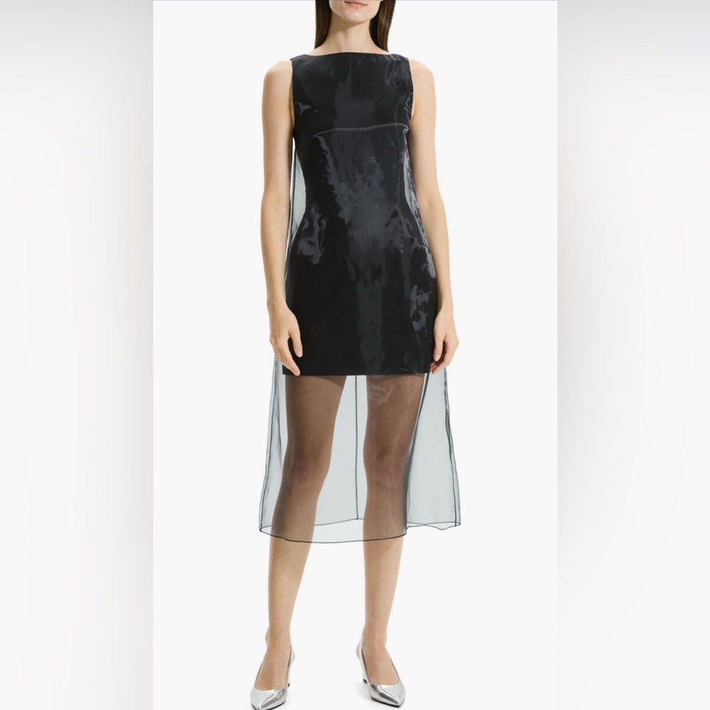Elegant Theory Black Sheer Overlay Dress